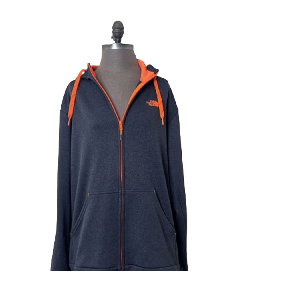 The North Face Hybrid Hoodie Soft Shell Jacket Mens XL Black Orange